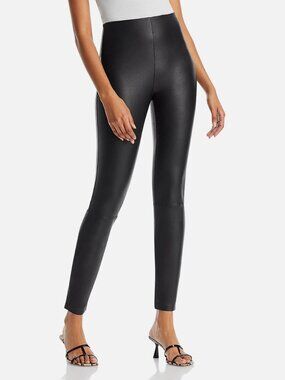 Good American Women's Black Better Than Leather Faux Leather Leggings Pants 3